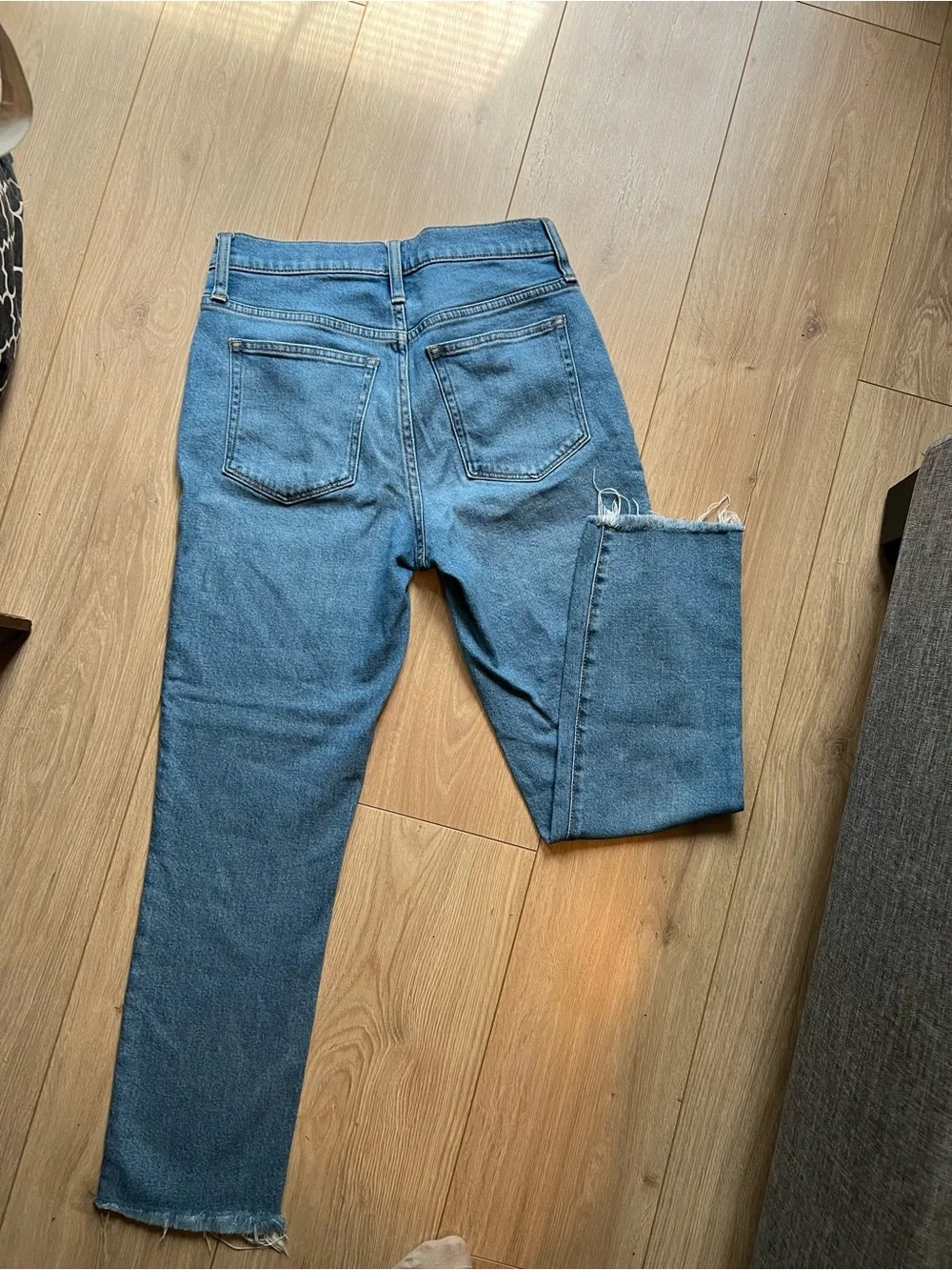 J. Crew Essential Straight Jeans in Medium Blue Denim